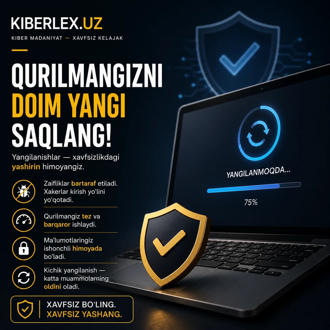 Yangilanishni "keyinroq" tugmasi bilan surish — eshikni ochiq qoldirib, kim kirmaydi deb umid qilish bilan barobar.