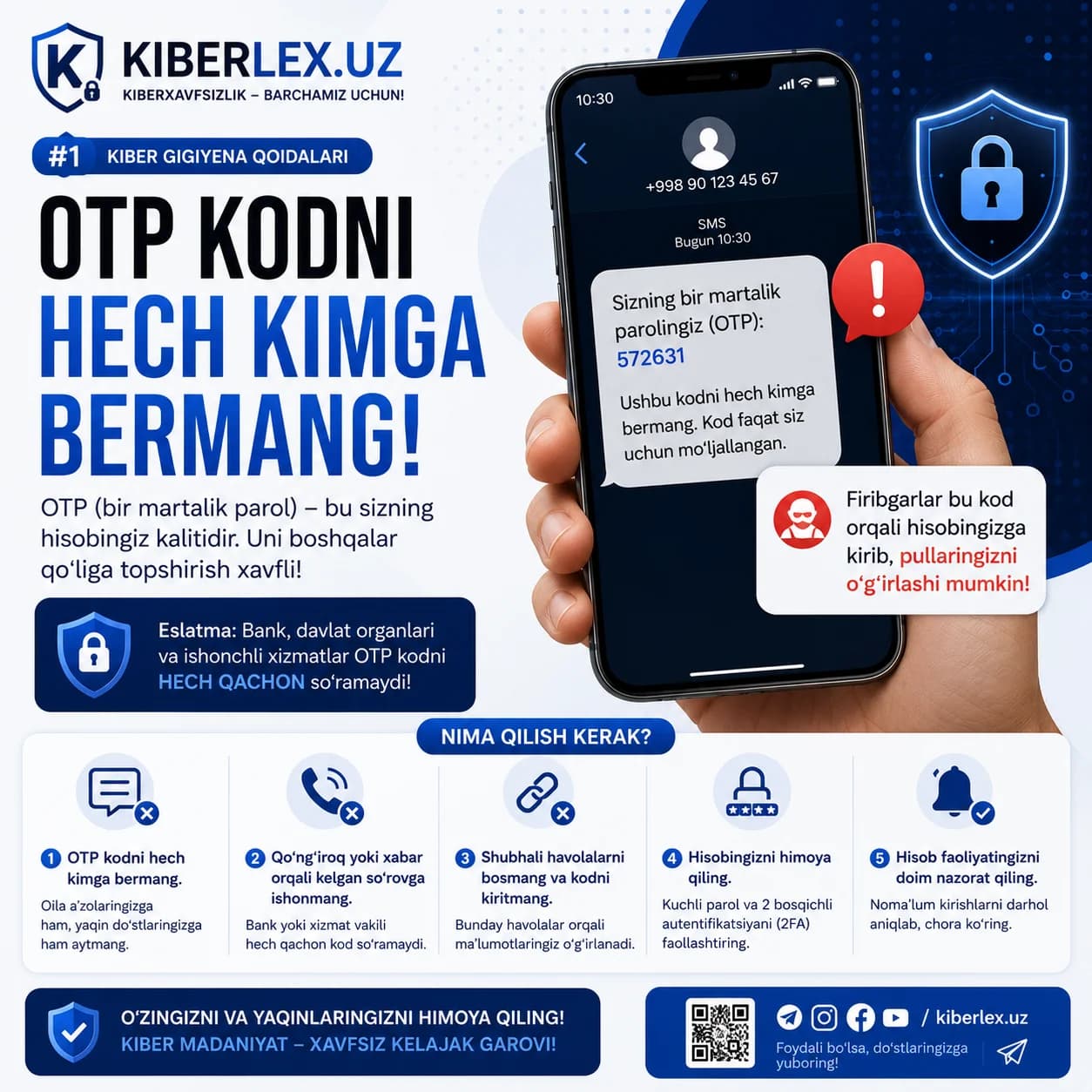 Qo'ng'iroq qilib "operatorman" deganlar kodni so'rasa, aslida tovlamachi.
