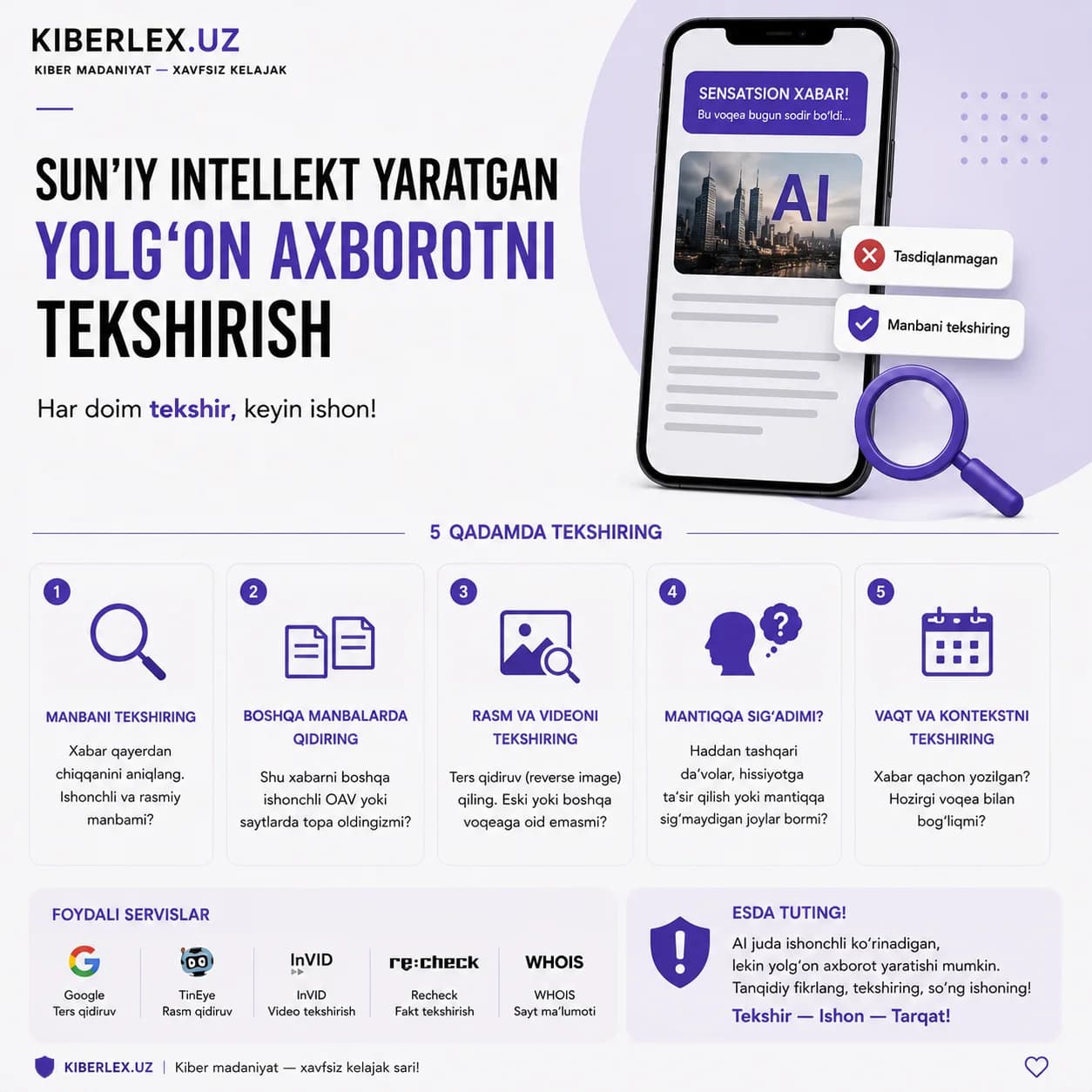 Sun'iy intellekt endi rasmni emas, ishonchni ham soxtalashtira oladi.