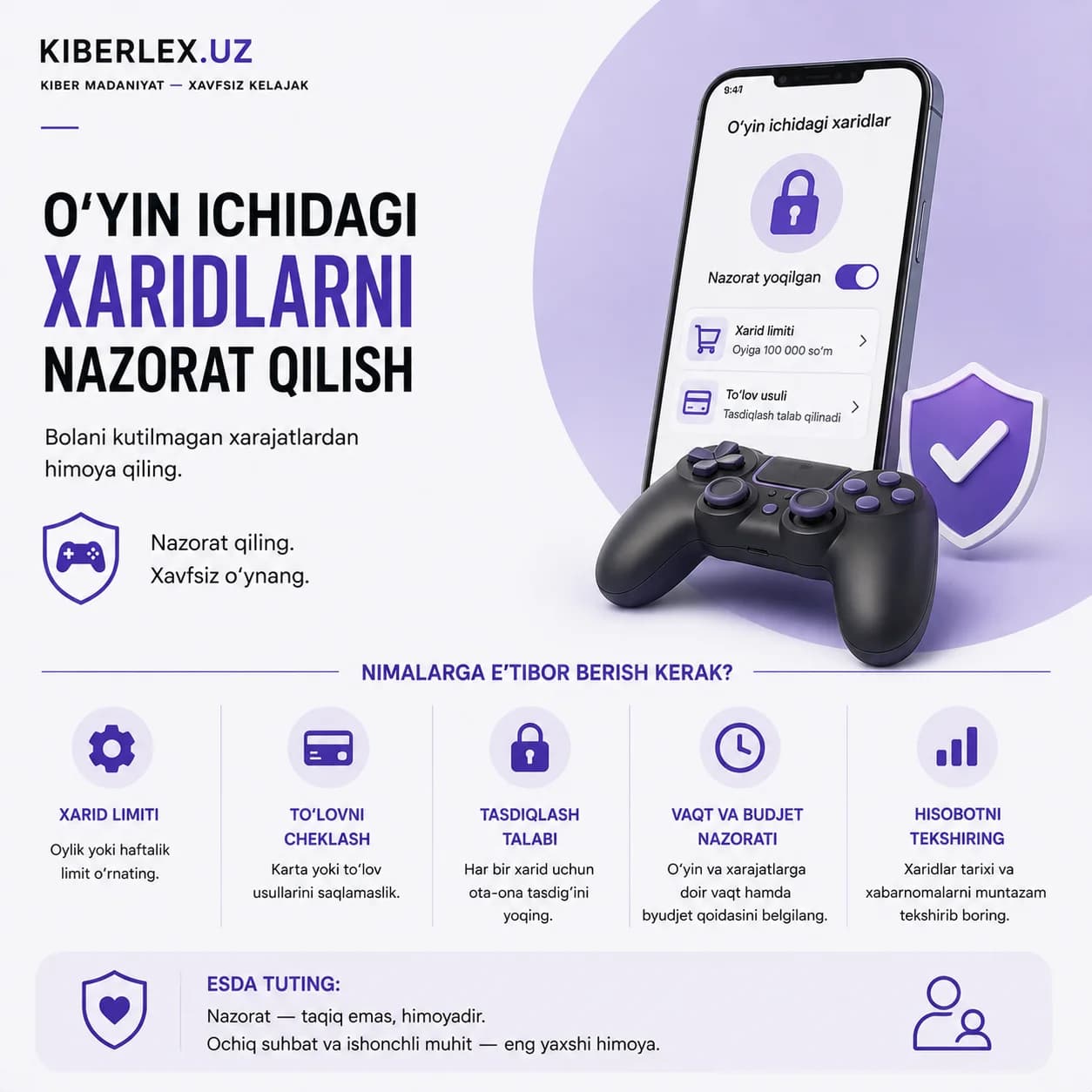 Bola tugmani bosadi, hisobdan pul ko'chadi — orada ota-onaning nazorati yo'q bo'lishi mumkin.